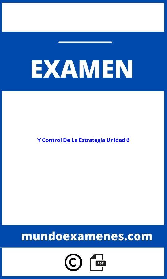 Evaluacion Y Control De La Estrategia Unidad 6