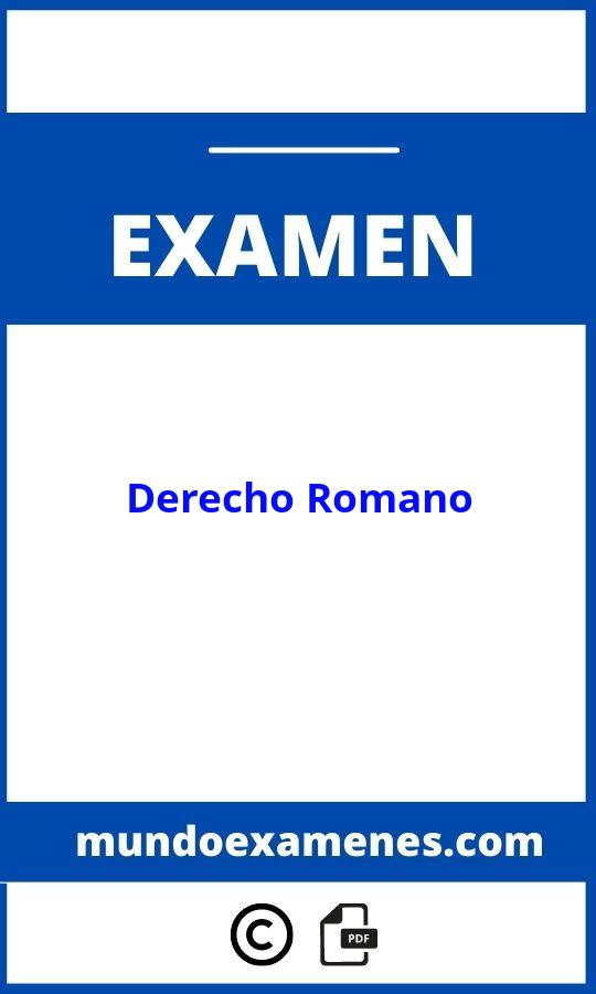 Examen De Derecho Romano